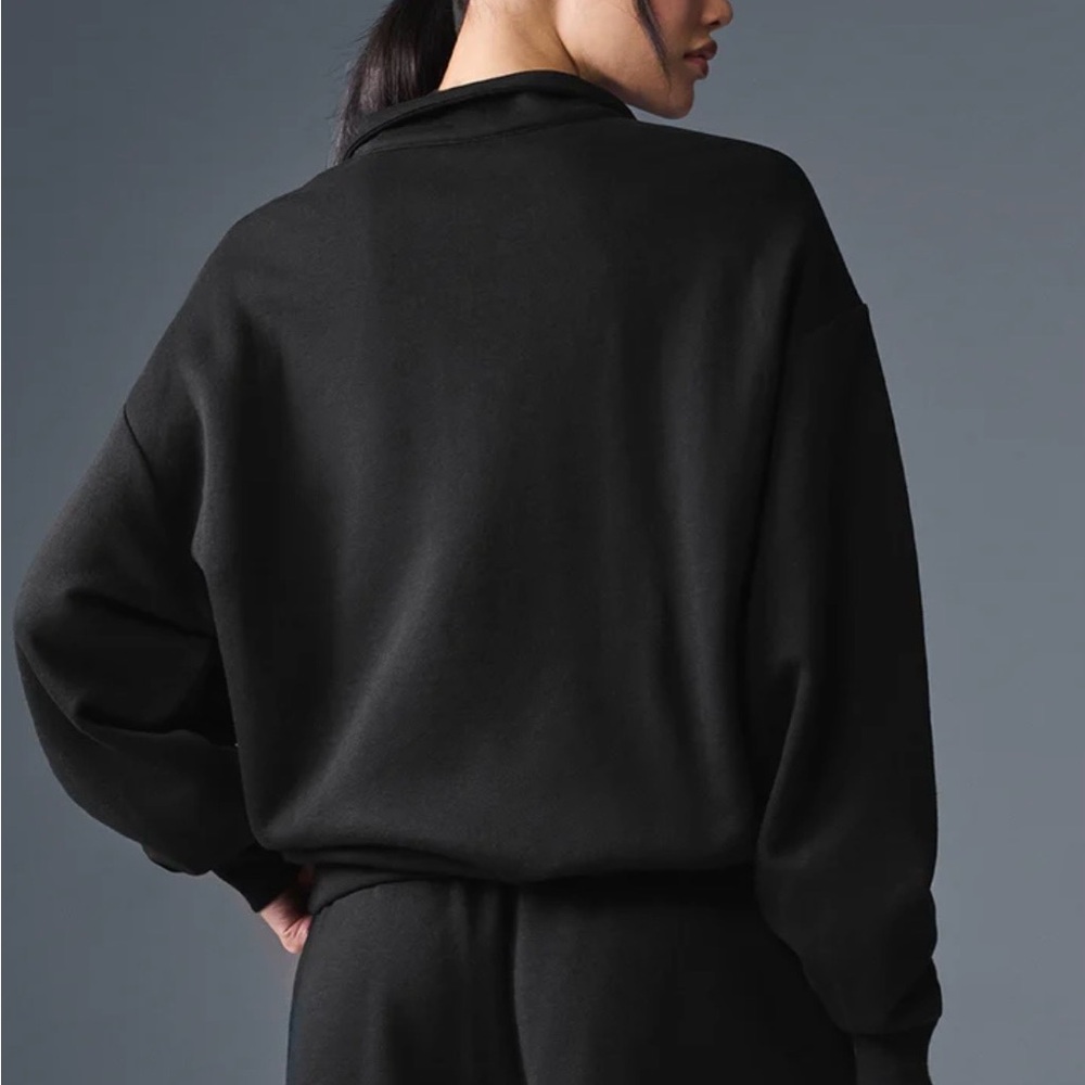 ALO Women's Black accolade Half-Zip Pullover Size Large NWT - Picture 2 of 5